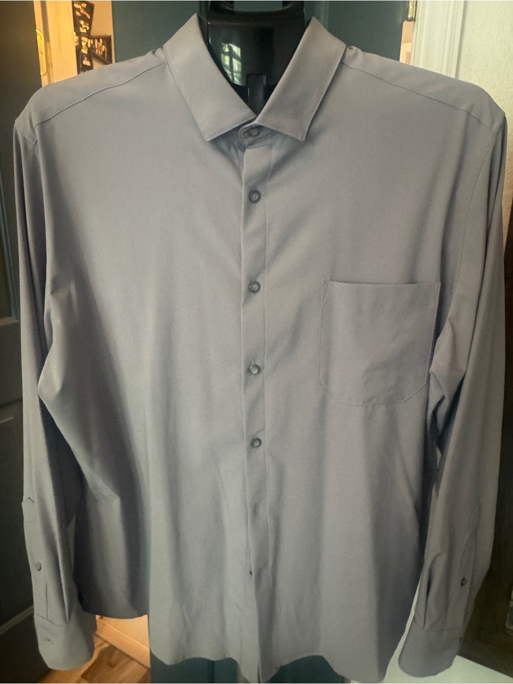 Mizzen+Main Men's Light Gray Long-Sleeve Dress Shirt - “Leeward”